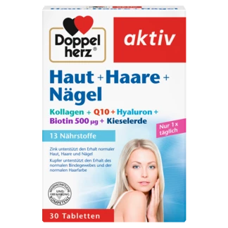 Abbildung der Produktverpackung Doppelherz aktiv Haut + Haare + Nägel Frontansicht